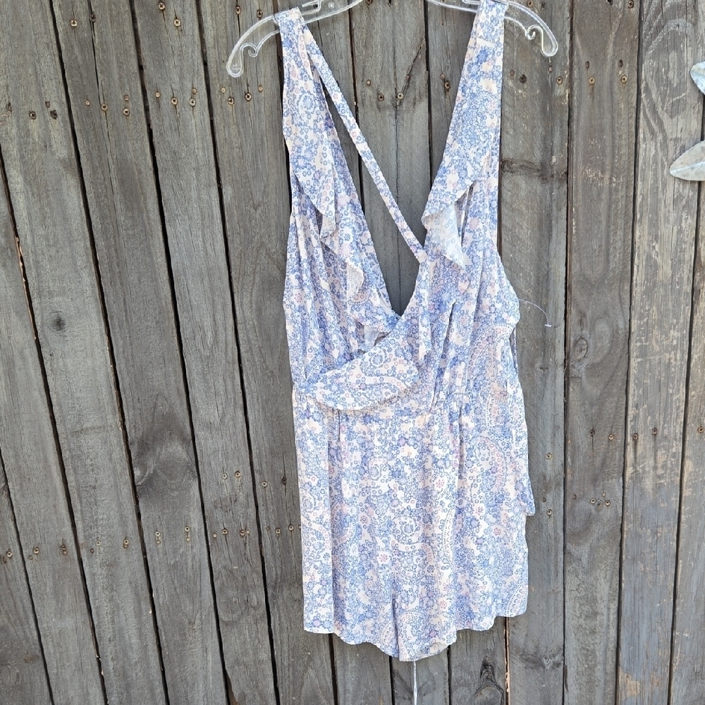 Free People Blue Floral Sleeveless Dress Size 12 - Picture 3 of 5